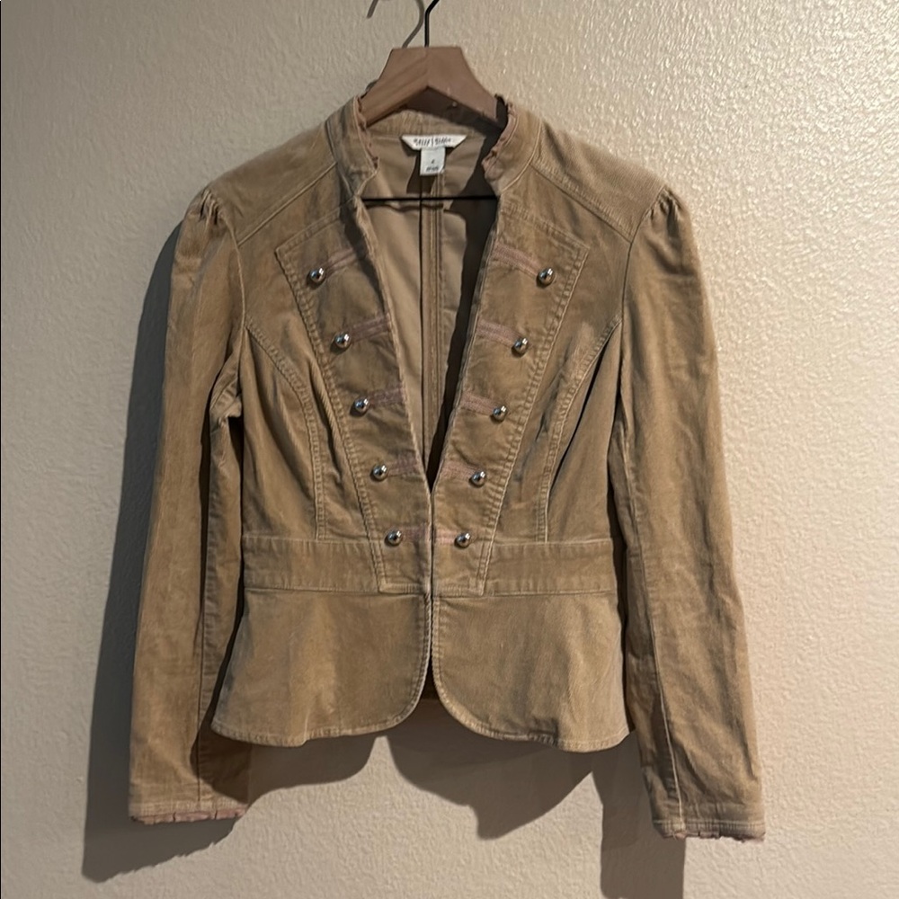 NWOT White House Black Market Tan Blazer Structured Corduroy Blend Sz 6